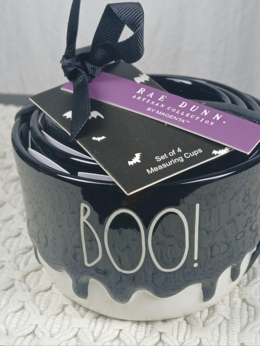 2024 Rae Dunn Halloween Boo Spooky EEK Scary Measuring Cups With Drip Detail NEW